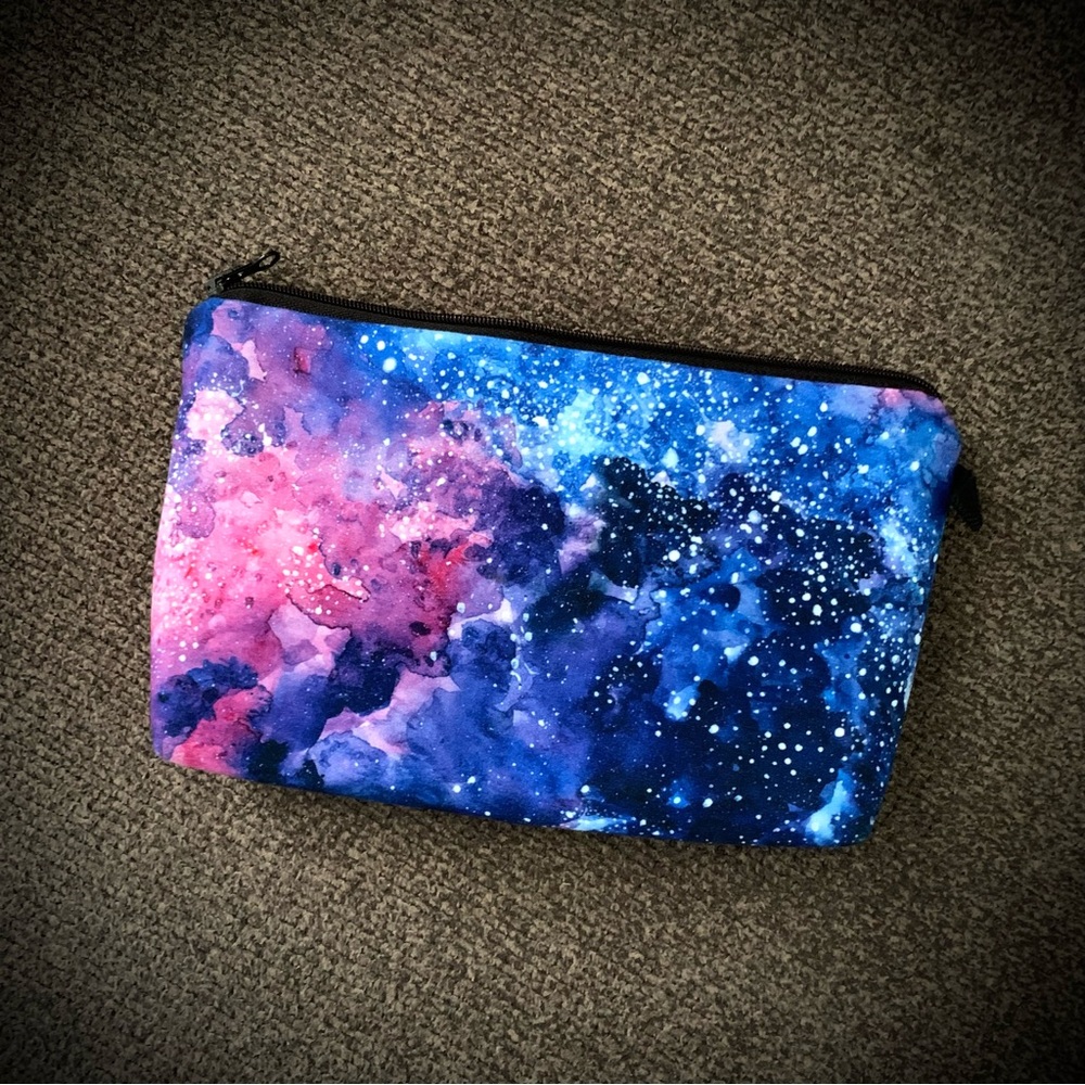 Space dye makeup all purpose zippered pouch NWT